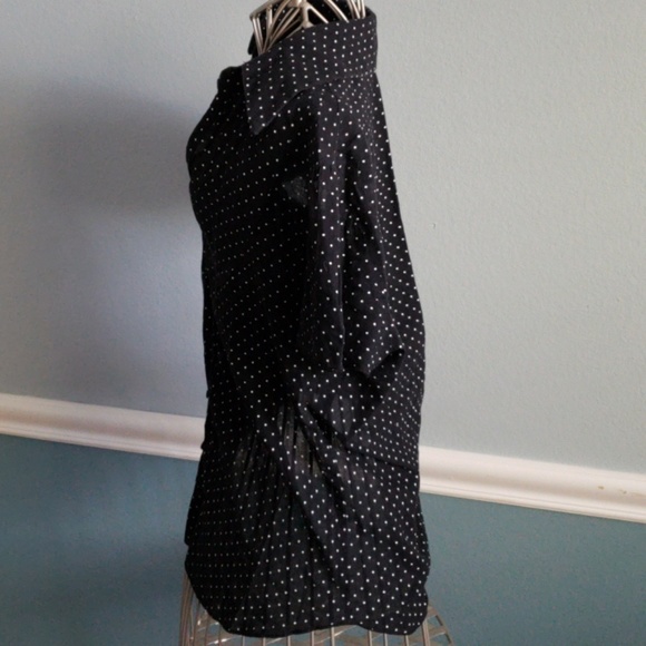 Black and white polka dot short sleeve blouse - Picture 3 of 7